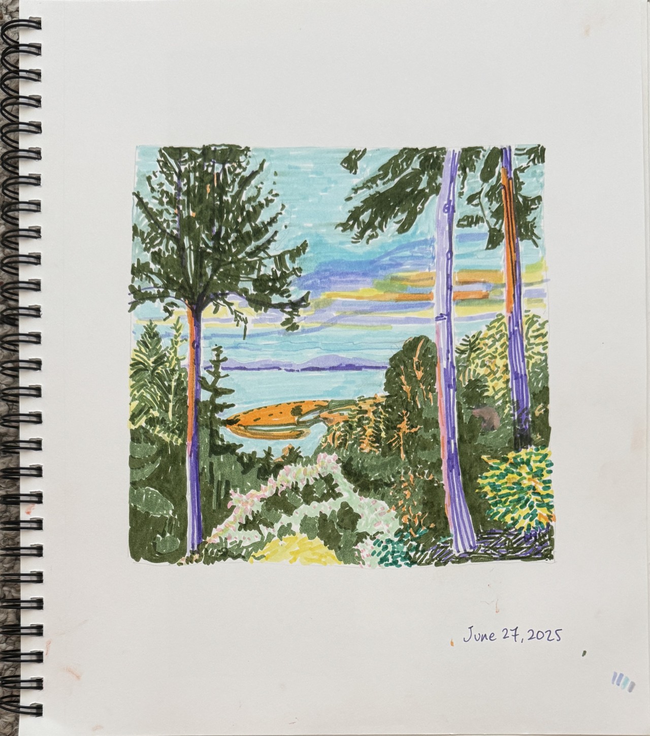 Felt pen study of the Little Qualicum River Estuary